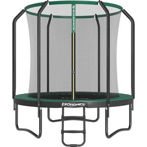 Trampoline PRO - 244 cm groen - met veiligheidsnet & ladder - tot 100 kg belasting
