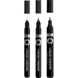 Molotow 703113 Liquid Chrome 1,2 & 4 mm - Marker set - 3 stuks Marker Pen