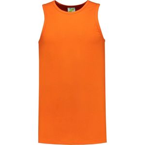 Lemon & Soda Sport singlet voor heren - oranje - mouwloos shirtje - katoen/elastaan - ademend M (50)