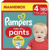 Pampers Baby-Dry Pants - Maat 4 (9kg-15kg) - 180 Luierbroekjes - Maandbox