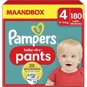 Pampers Baby-Dry Pants - Maat 4 (9kg-15kg) - 180 Luierbroekjes - Maandbox