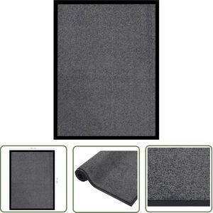The Living Store Deurmat - 40x60 cm - 100% polypropyleen - antraciet