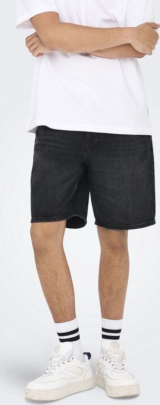 ONLY&SONS - ONSEDGE BLACK 2047 TAI DNM SHORTS NOOS - Heren - Bermuda shorts