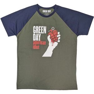 Green Day - American Idiot Heren T-shirt - 2XL - Groen/Blauw