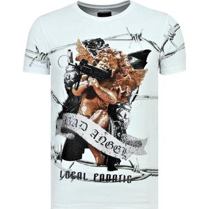 Skull Snake - Strakke T shirt Mannen - 6326W - Wit