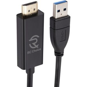 USB 2.0 naar HDMI - Full HD 60Hz - USB Male naar HDMI Male - Kabel 3 Meter