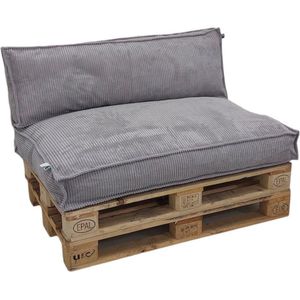 2L Home & Garden Rugkussen Ribcord Deluxe Sultry Grey - 120x40cm