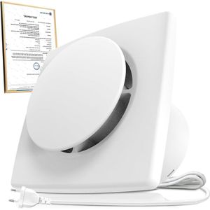 Geüpgrade Badkamerventilator 100mm Stil en Krachtig - 130m³/h IPX4 Energiebesparend - Eenvoudig te Installeren