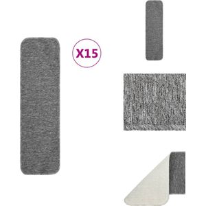vidaXL Trapmat Grijs 20 x 75 cm - Duurzaam 100% PP - Anti-slip latex onderkant - Trapmat