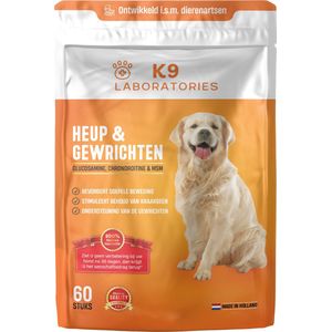 K9 Hondensnack Met glucosamine - 60 stuks - Ondersteunt de gewrichten bij honden - Groenlipmossel, MSM, Kurkuma, Collageen