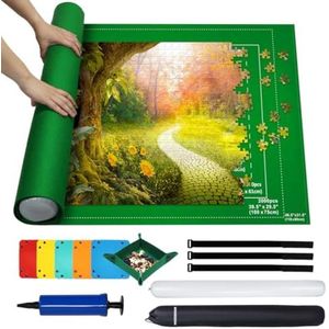 PolkaHome Oprolbare Puzzelmat voor 2000 Stukjes - Antislip Puzzelmat met 6 Sorteerders en Opbergtas - Geschikt voor 200, 300, 500, 1000, 1500, 2000 Puzzels
