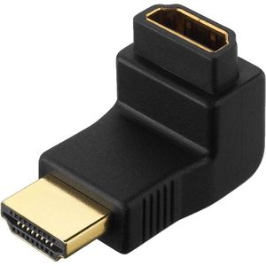 HDMI Adapter - Haaks - Verguld - Female naar Male - 90gr - Zwart