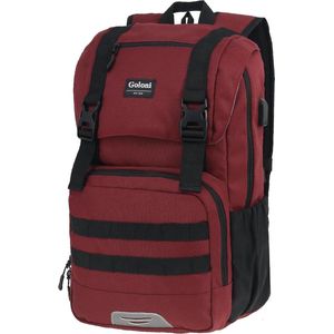 Goloni Casual Travel rugzak rood - Lichtgewicht rugzak - met USB oplaadpoort - Anti diefstal zak