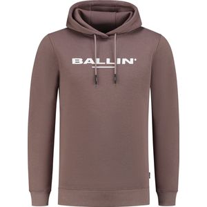 Ballin Amsterdam - Heren Slim fit Sweaters Hoodie LS - Taupe - Maat XXL