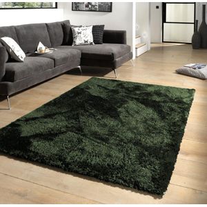 Flycarpets Curacao Shaggy Vloerkleed Groen - Hoogpolig Tapijt - 120x170 cm