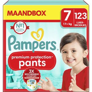 Pampers Premium Protection Pants - Maat 7 (17kg+) - 123 Luierbroekjes - Maandbox