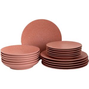 Palmer Bordenset Cubical Stoneware 6-persoons 18-delig Roze