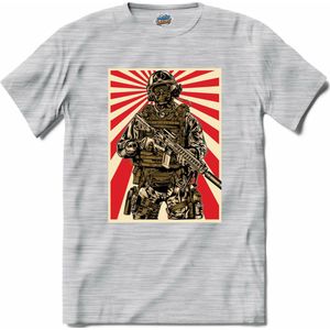 Tactical Hero | Airsoft - Paintball | leger sport kleding - T-Shirt - Unisex - Donker Grijs - Gemêleerd - Maat L