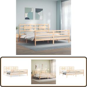 vidaXL Bedframe Hout 200x200 cm - Massief Grenen Massief Grenenhouten Bed - Wood Bed - Houten Bed - Bed Frame - Bedstead