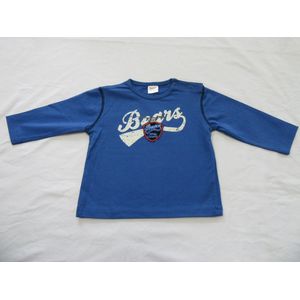 dirkje , jongens , t-shirt met lange mouw , blauw , bears , 74 - 9 maand