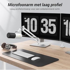 microfoonarm / Premium Low Profile Microphone Arm and Cable Ducts, Desk Clamp,