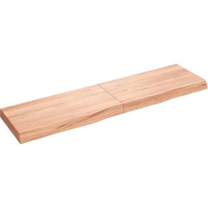 vidaXL - Wastafelblad - 120x30x(2-6) - cm - behandeld - massief - hout - lichtbruin