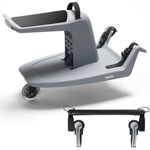 AngelTech Kid Sit Meerijdplankje + Adapter – Meerijdplankje Universeel – Nederlandse Kwaliteit - Meerijdplankje Met Zitje – Meerijdplankjes – Silver Grey