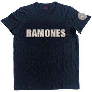 Ramones - Logo & Presidential Seal Heren T-shirt - S - Blauw