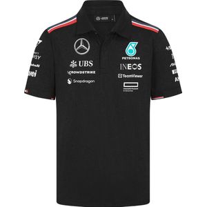 Mercedes Teamline Polo Zwart 2024 L - Lewis Hamilton - George Russel - Formule 1