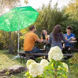 180 cm spanbreedte - 8 ribben - polyester - kantelfunctie - tuinscherm - horeca - gekleurd Parasol