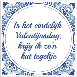 Tegeltje Valentijn: Is het eindelijk Valentijnsdag, krijg ik zo'n kut tegeltje + Plakhanger