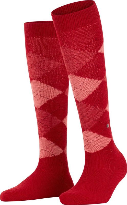 Burlington Whitby one-size, met patroon kniekousen dames rood - Maat 36-41