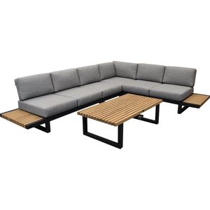 Ravenna platform hoek loungeset 5 delig antraciet aluminium