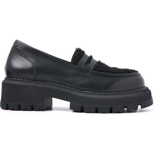 Lazamani Dames Loafers 85.383 Black | Zwart | Leer | Maat 39 | LA85383black