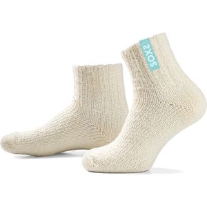 SOXS® Wollen sokken | SOX3605 | Off-white | Enkelhoogte | Maat 37-41 | Sparkling Ibiza label