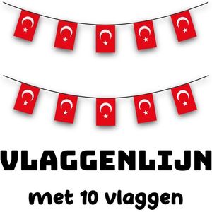 Akyol - turkije slinger - Vlaggenlijn - turkije feestje - turkije - vlaggenlijn - decoratie - versiering - 10 vlaggen