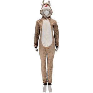 Apollo - Kerst Onesie - Rendier - Multi Bruin - Maat L/XL - Kerst Pyjama - Kerst onesie volwassenen - Onesie volwassenen - Rendier onesie