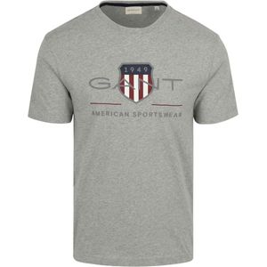 Gant T-shirt Logo Grijs - Maat M - Heren - Print T-shirts