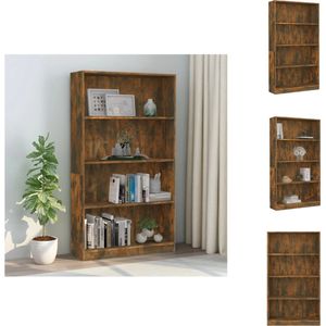 vidaXL Klassieke Boekenkast - 80 x 24 x 142 cm - Gerookt Eiken - Kast