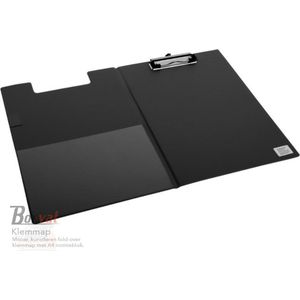 Borvat® - Klembord met Omslag - Fold-over Klemmap A4 - zwart