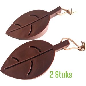 Deurstoppers Nature Brown - 2 stuks - Blad model - Rubber - Set van 2 - Woonaccessoires - deurstoppers - deurstop - deurbuffer - deurdranger antislip - deurstopper voor binnen - deurstoppers voor binnen - deurbescherming - flexibel - muurbescherming