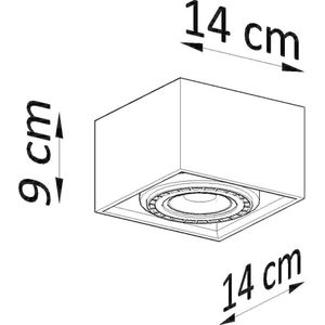 - LED Plafondspot QUATRO - GU10 AR111 - excl. LED spot - Grijs