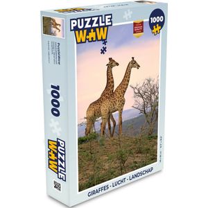 Puzzel Giraffes - Lucht - Landschap - Legpuzzel - Puzzel 1000 stukjes volwassenen