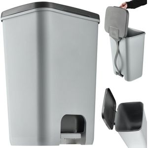 Curver Essentials pedaalemmer - 40L - Zilver / Antraciet
