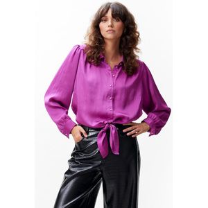 Catwalk Junkie Button Up Blouse With Lash Dames - Jurken - Paars - Maat 42