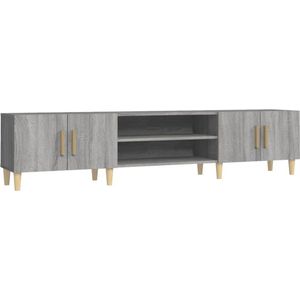 VidaXL Tv-meubel 180x31,5x40 cm - Bewerkt Hout - Grijs Sonoma Eikenkleurig