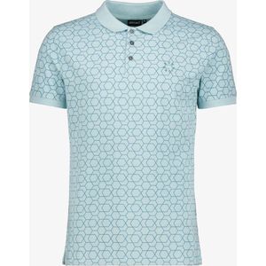 Unsigned heren polo met grafische print blauw - Maat S