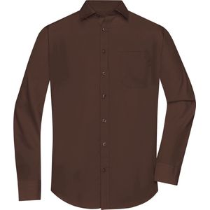Overhemd Heren met Lange Mouw (Bruin) - Maat 3XL