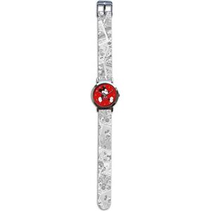 Disney Horloge Mickey Mouse Junior 25 Cm Nylon Grijs/rood