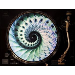 NAUTICAL ORGANIC SPIRAL Felt Zoetrope Turntable Slipmat 12"" - Premium slip mat – Platenspeler - for Vinyl LP Record Player - DJing - Audiophile - Original art Design - Psychedelic Art